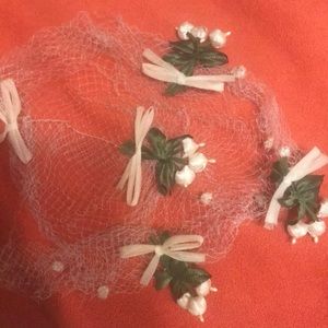 VINTAGE HAIR NET WITH FLOWERS